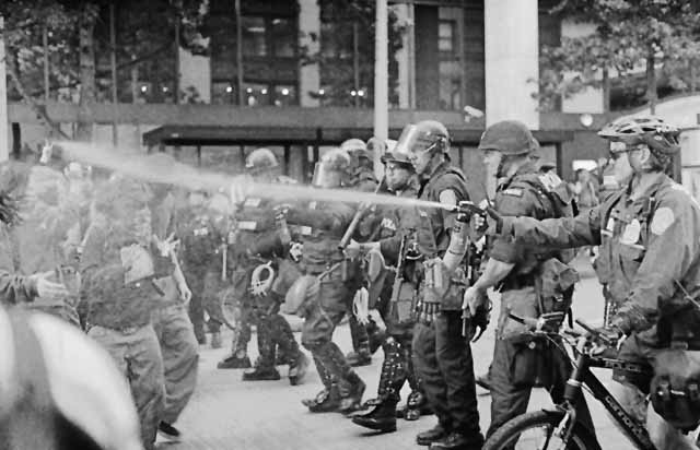 Seattle Police Attacking Americans at LEIU Protests, June 2, 2003