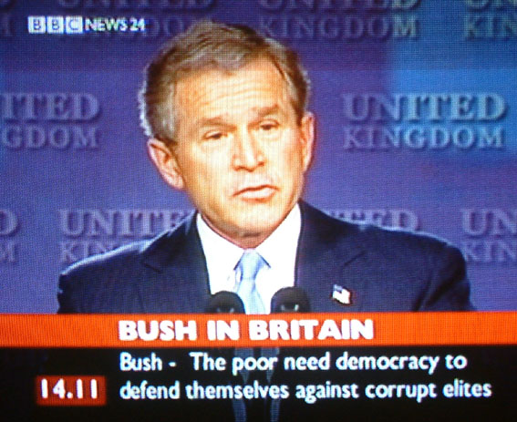 bush will potect us from the corrupt and wealthy