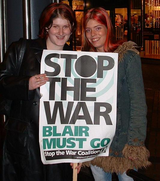 these ladies wanted me to take a photo of them with a placard