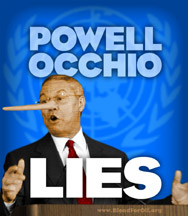 Powellocchio Lies placard