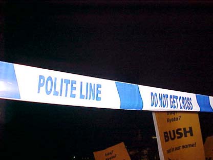 polite line cordoned side streets