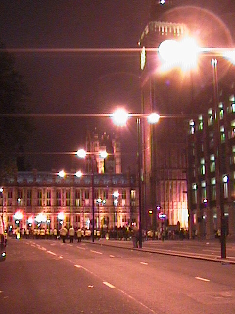 police lineup by Westminster Bridge