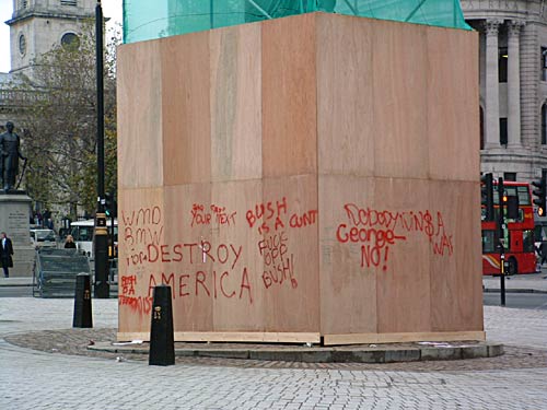 Trafalgar Square, Friday around 1.30pm
