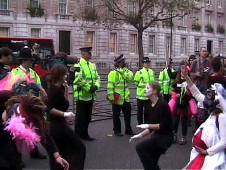 dancing in the street at whitehall