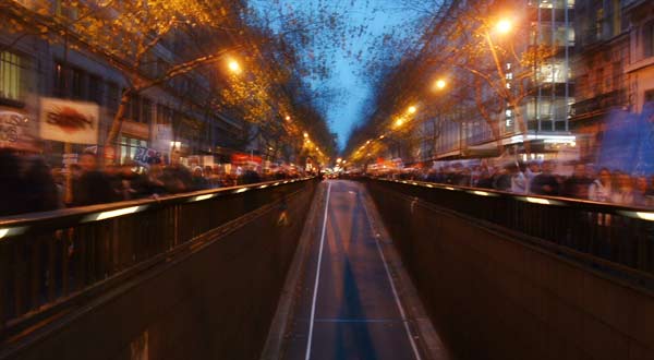 Thousands stream down Kingsway