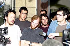 the refusniks outside court today