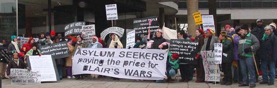 Shanty town protest outside UNHCR