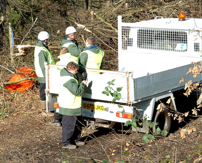 Bailiffs at Blackwood - acting as security guards on worksite