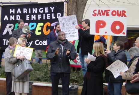 demonstration outside the Post Office