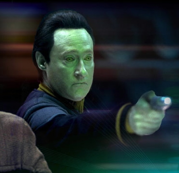 Me shooting imposter spock and william shatner.....and real spock