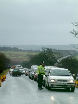 Queues going back into distance waiting to get in