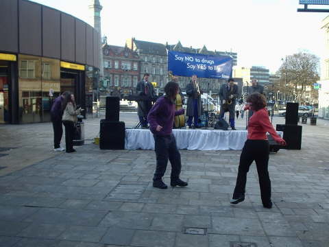 dancing to the scientologist swing band
