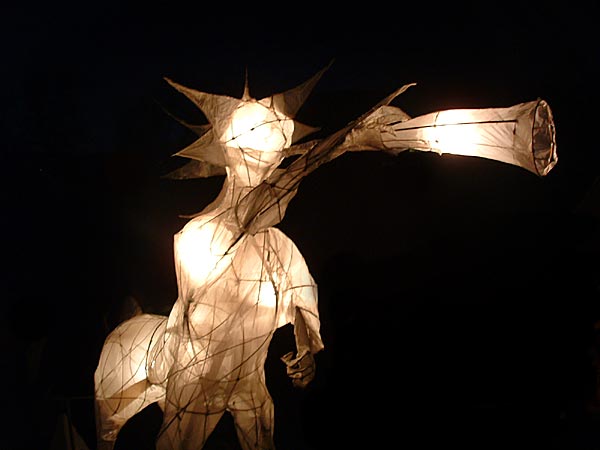 A life sized centaur in the cemetary park