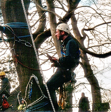 Hr Happy just having cut the rope one of the protesters was holding