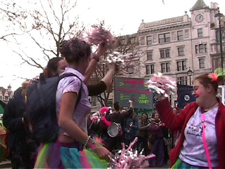 radical cheerleaders join the samba band
