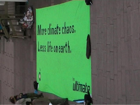 huge ground level banner outside the hall