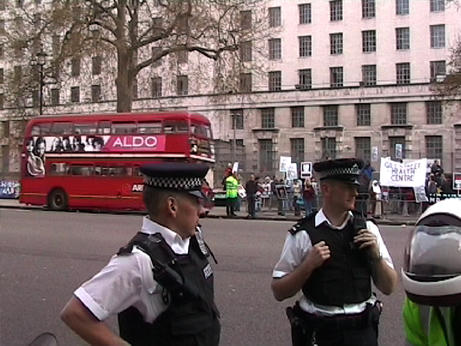 police reinforcements arrive