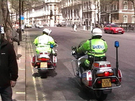 bikers drive off sheepishly