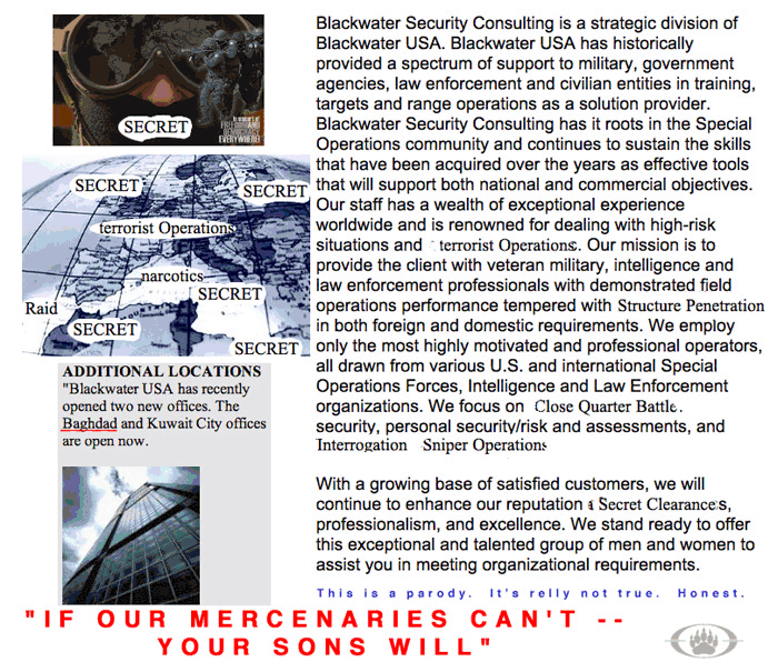 Blackwater Terrorists for hire