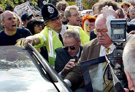 Ohh he is very upset...ooh, you naughty anti-fascists of Angleterre!