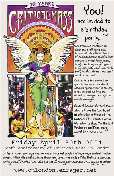 Leaflet 10th Anniversary London's Critical Mass