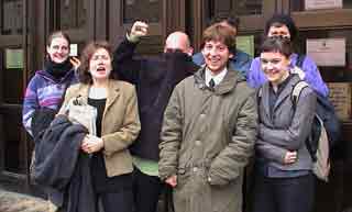 Some supporters at the eviction court case