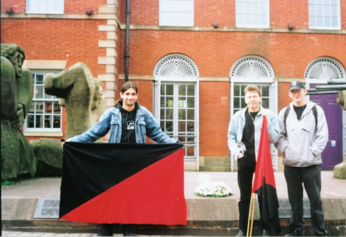 Laying a wreath in Preston at the 1842 memorial
