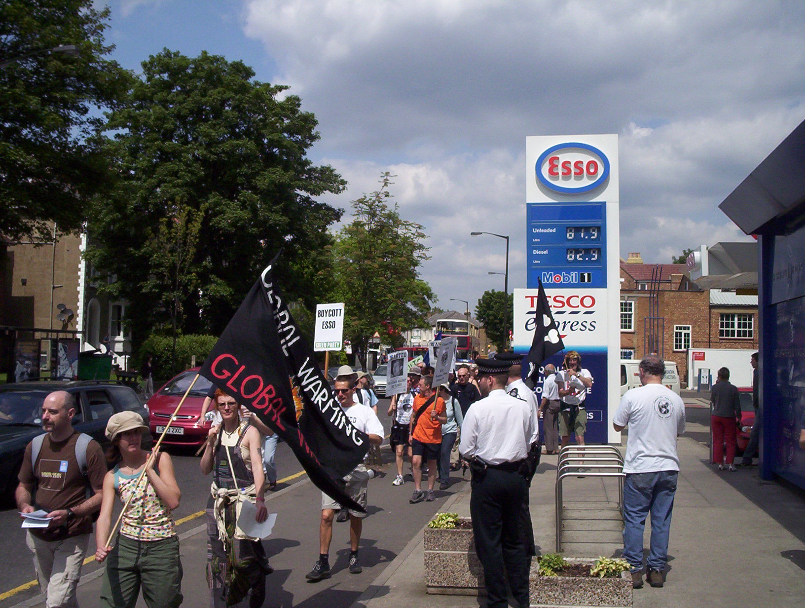 police guarding esso interests