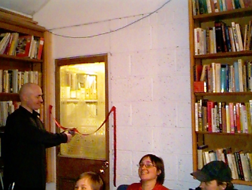 Protag performs the ceremonial cutting of the ribbon