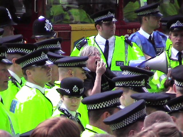 Protest moves into road