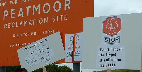 Placards at entrance to Shaw forest