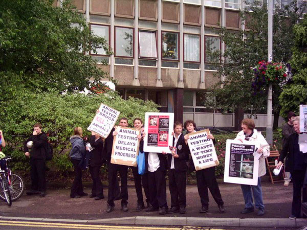 Protest outside RMC in Rugby