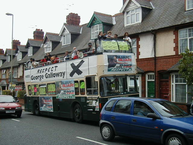 RESPECT bus in Leicester.