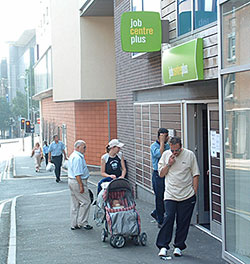 Unemployed turned away from the Jobcentre today