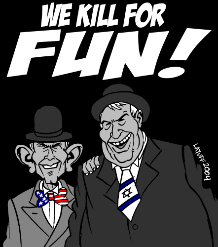 Bush and Sharon: Black humour comedians