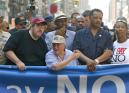 Michael Moore at New York protest.