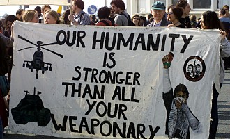 The succesful 'Stop the City' protests on the first day of the Iraq war 2003