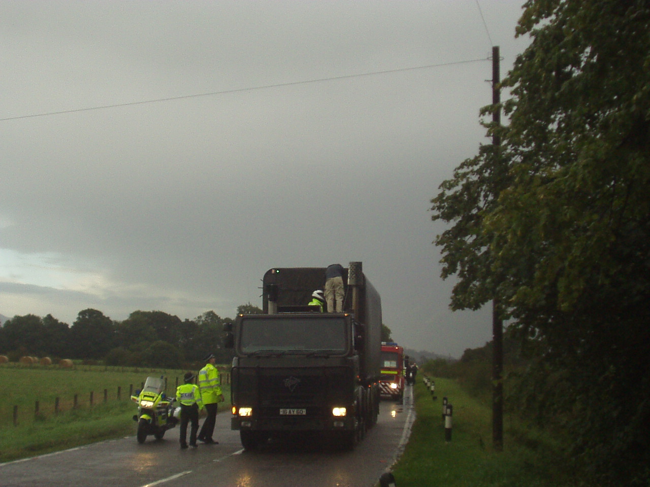 Phill on top of the lorry - Picture Trident Ploughshares