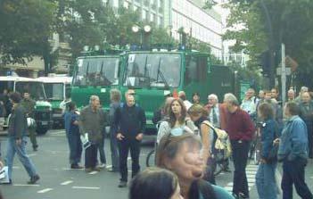 water cannons wait in position