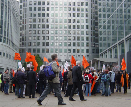 arriving at canary wharf