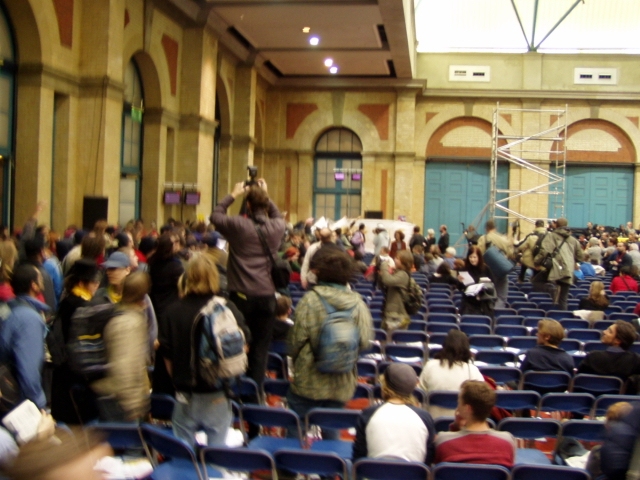 breaking into the hall