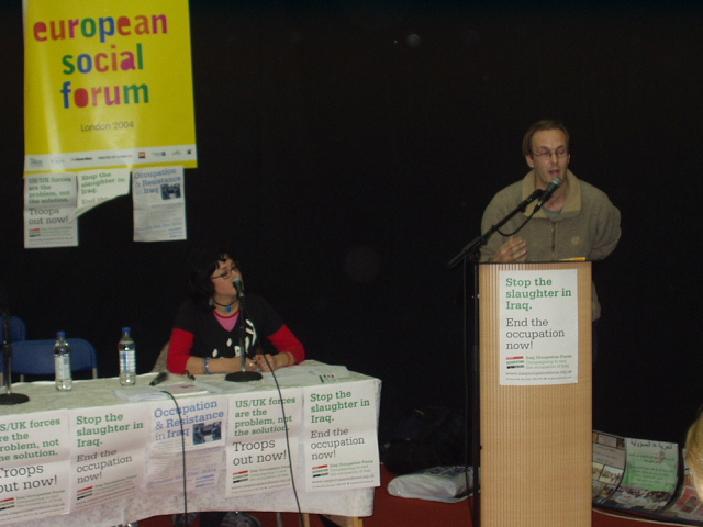 Gabriel Carlyle of Voices UK speaks. Ewa Jasiewicz chairs.