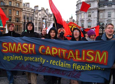 Anti capitalists enter the square