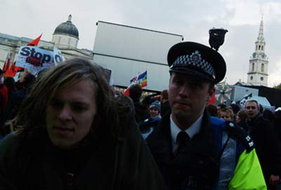 and after a bit of jostling one is led away