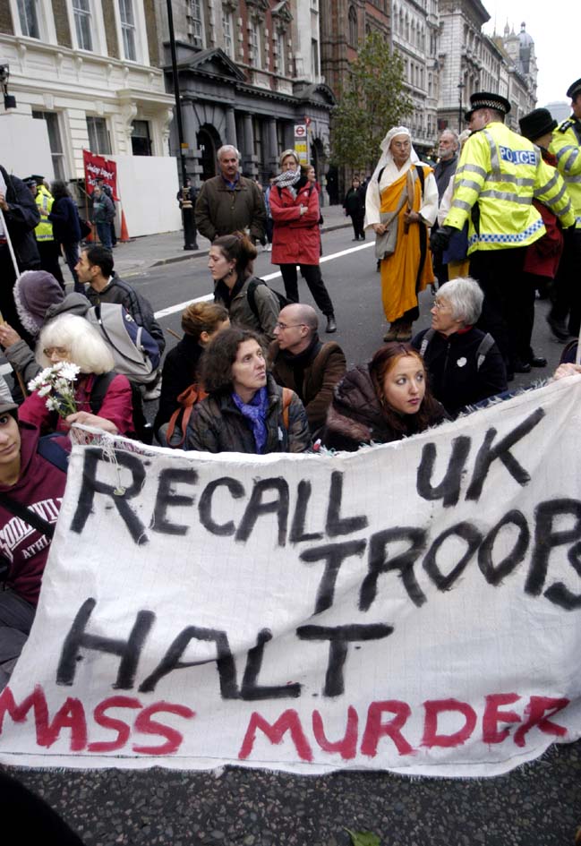 Sit down protest to demand recall of UK troops