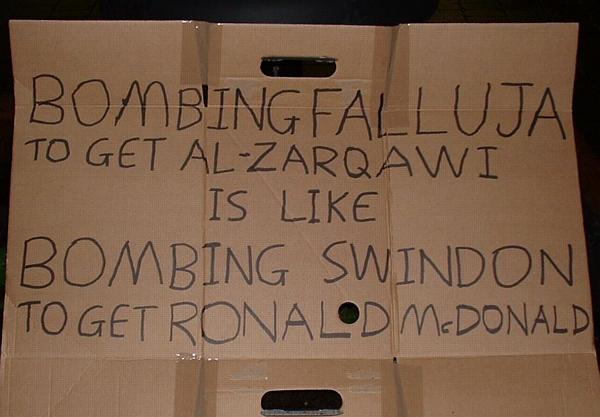 ... like bombing Swindon to get Ronald McDonald