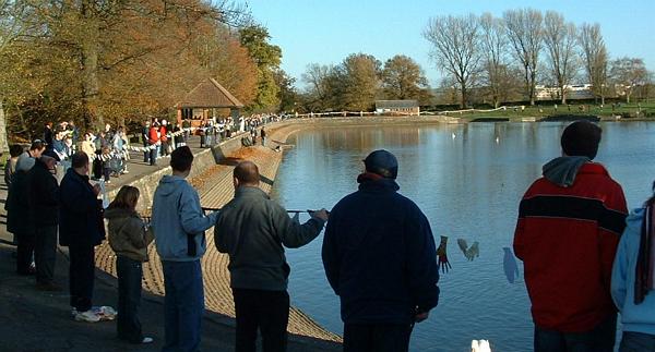 Hands around the lake