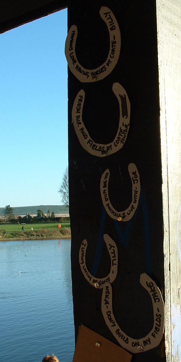 Horse shoes (there are horses stabled on the land under threat)