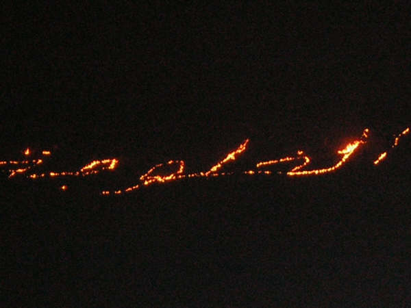 With each letter ten metres high and the word 50 metres from right to left, the