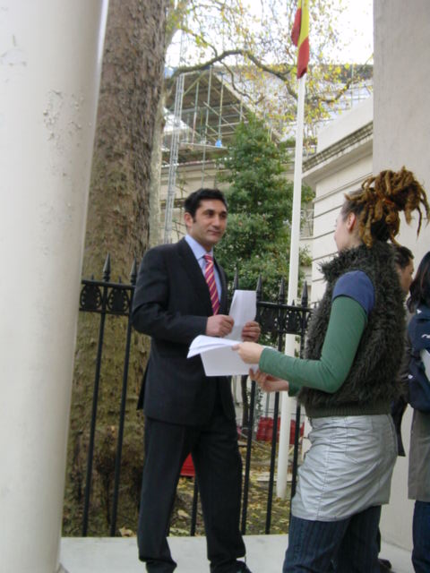 handing leaflets